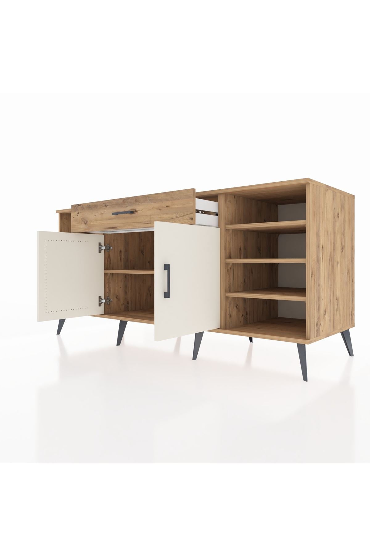 Kronos Konsol 7 Raflı Tek Çekmeceli 2 Kapaklı 176x59x83 - S610M043V24C