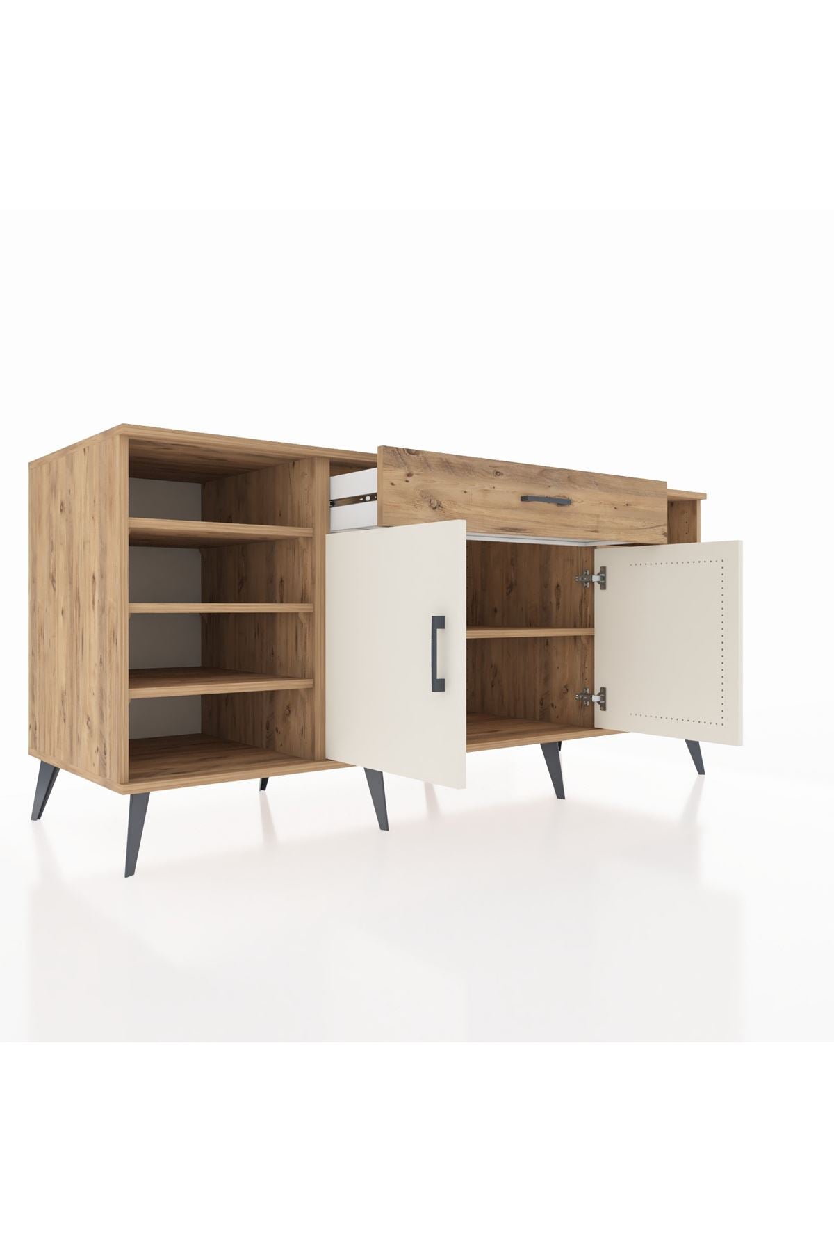 Kronos Konsol 7 Raflı Tek Çekmeceli 2 Kapaklı 176x59x83 - S610M043V24C