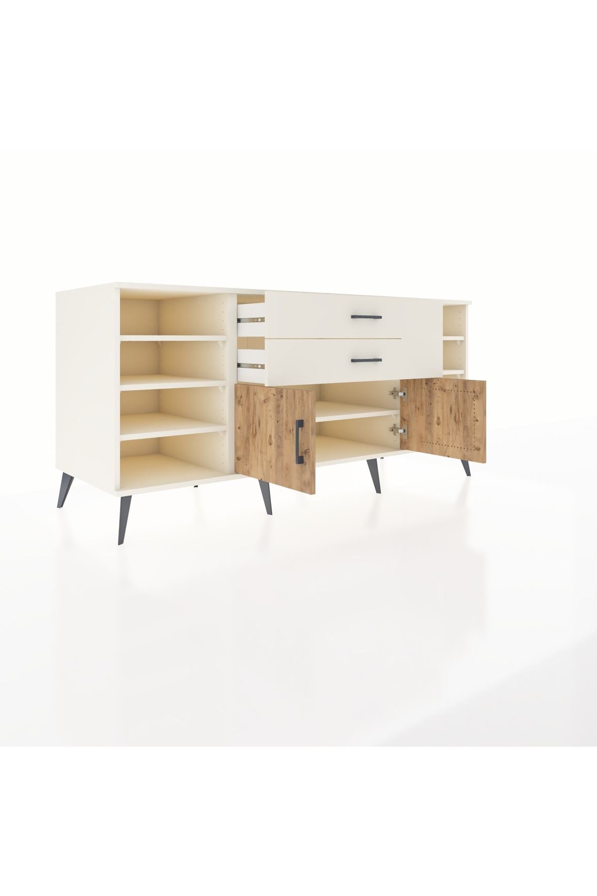 Kronos Konsol 7 Raflı 2 Çekmeceli 2 Kapaklı 176x59x83 - S610M044V01C