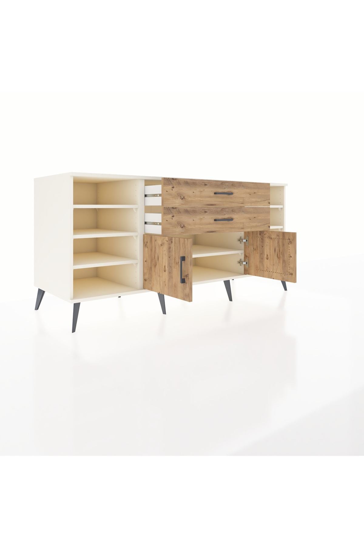 Kronos Konsol 7 Raflı 2 Çekmeceli 2 Kapaklı 176x59x83 - S610M044V03C