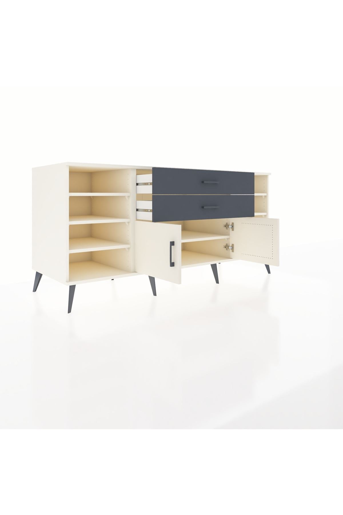 Kronos Konsol 7 Raflı 2 Çekmeceli 2 Kapaklı 176x59x83 - S610M044V05C