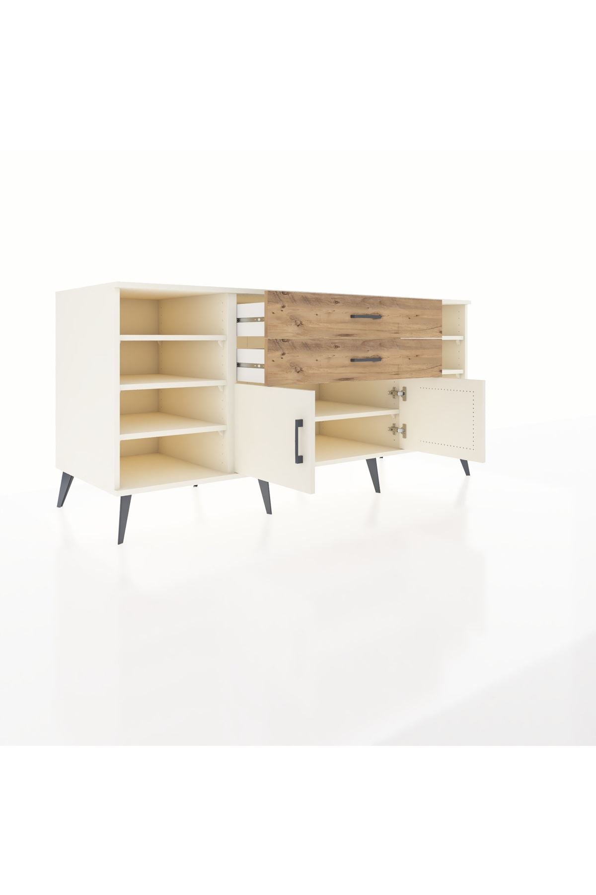 Kronos Konsol 7 Raflı 2 Çekmeceli 2 Kapaklı 176x59x83 - S610M044V06C