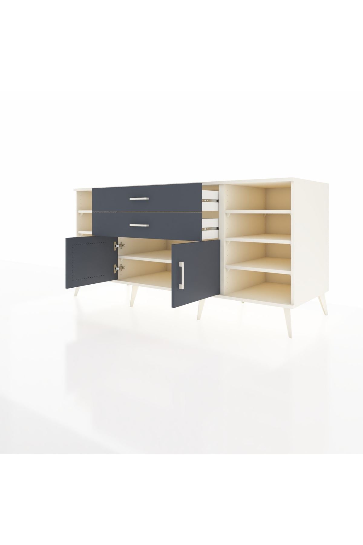 Kronos Konsol 7 Raflı 2 Çekmeceli 2 Kapaklı 176x59x83 - S610M044V08C