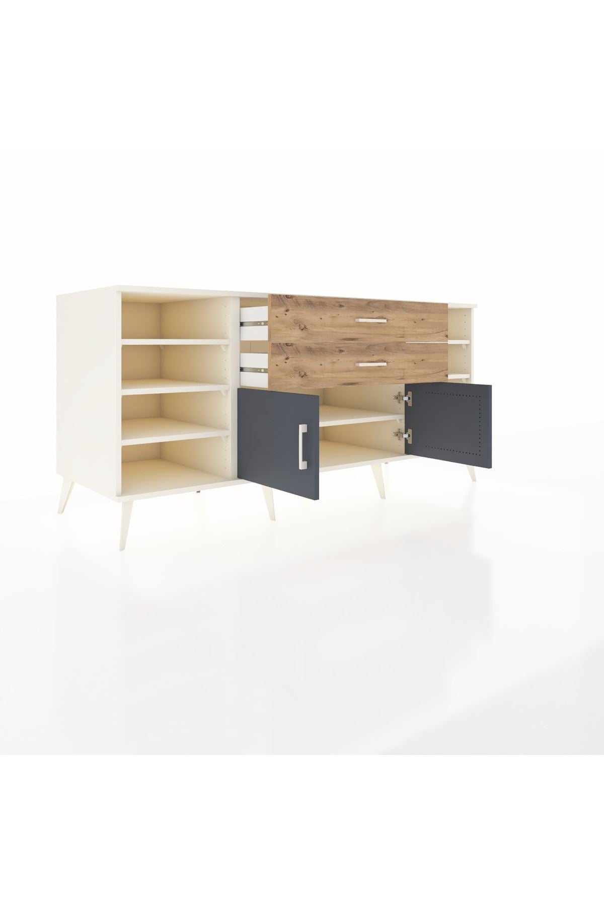 Kronos Konsol 7 Raflı 2 Çekmeceli 2 Kapaklı 176x59x83 - S610M044V09C