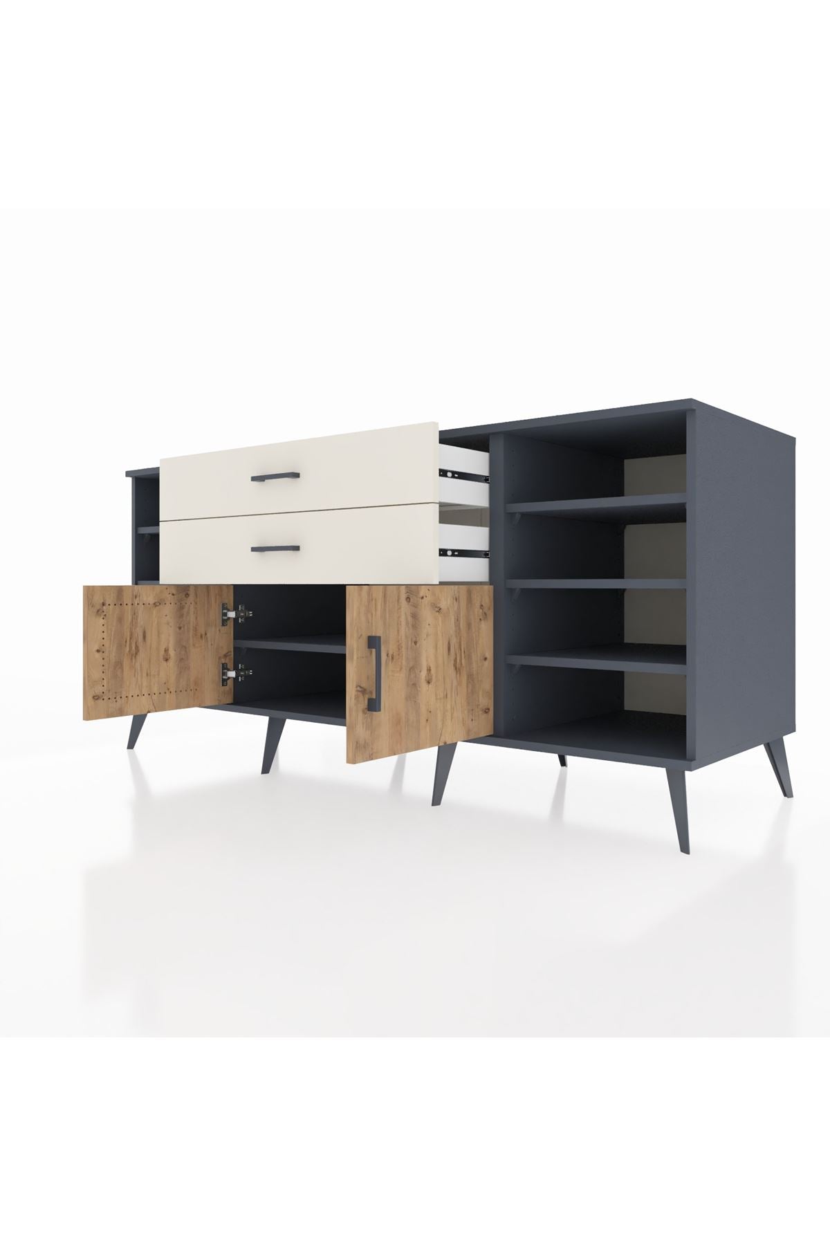 Kronos Konsol 7 Raflı 2 Çekmeceli 2 Kapaklı 176x59x83 - S610M044V10C