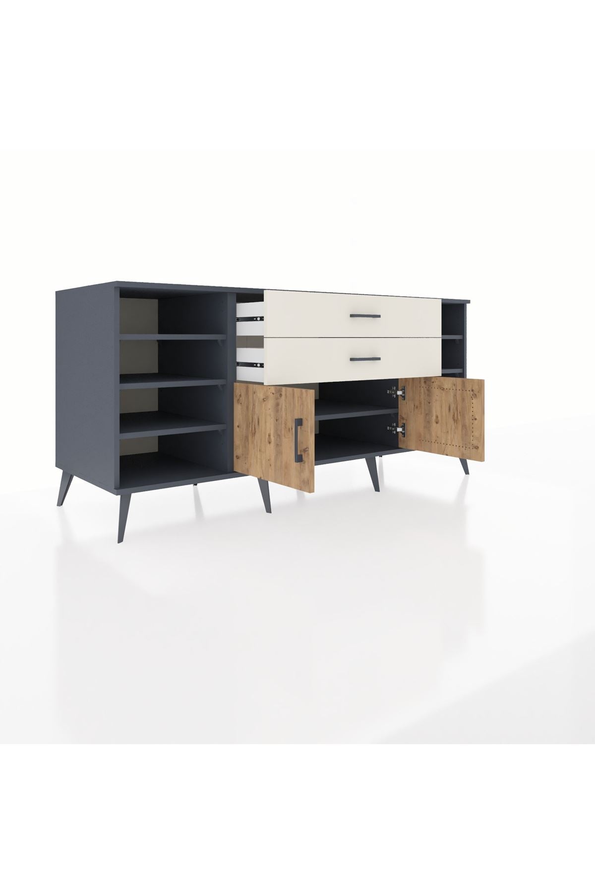 Kronos Konsol 7 Raflı 2 Çekmeceli 2 Kapaklı 176x59x83 - S610M044V10C