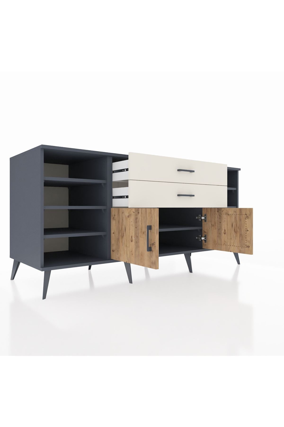 Kronos Konsol 7 Raflı 2 Çekmeceli 2 Kapaklı 176x59x83 - S610M044V10C