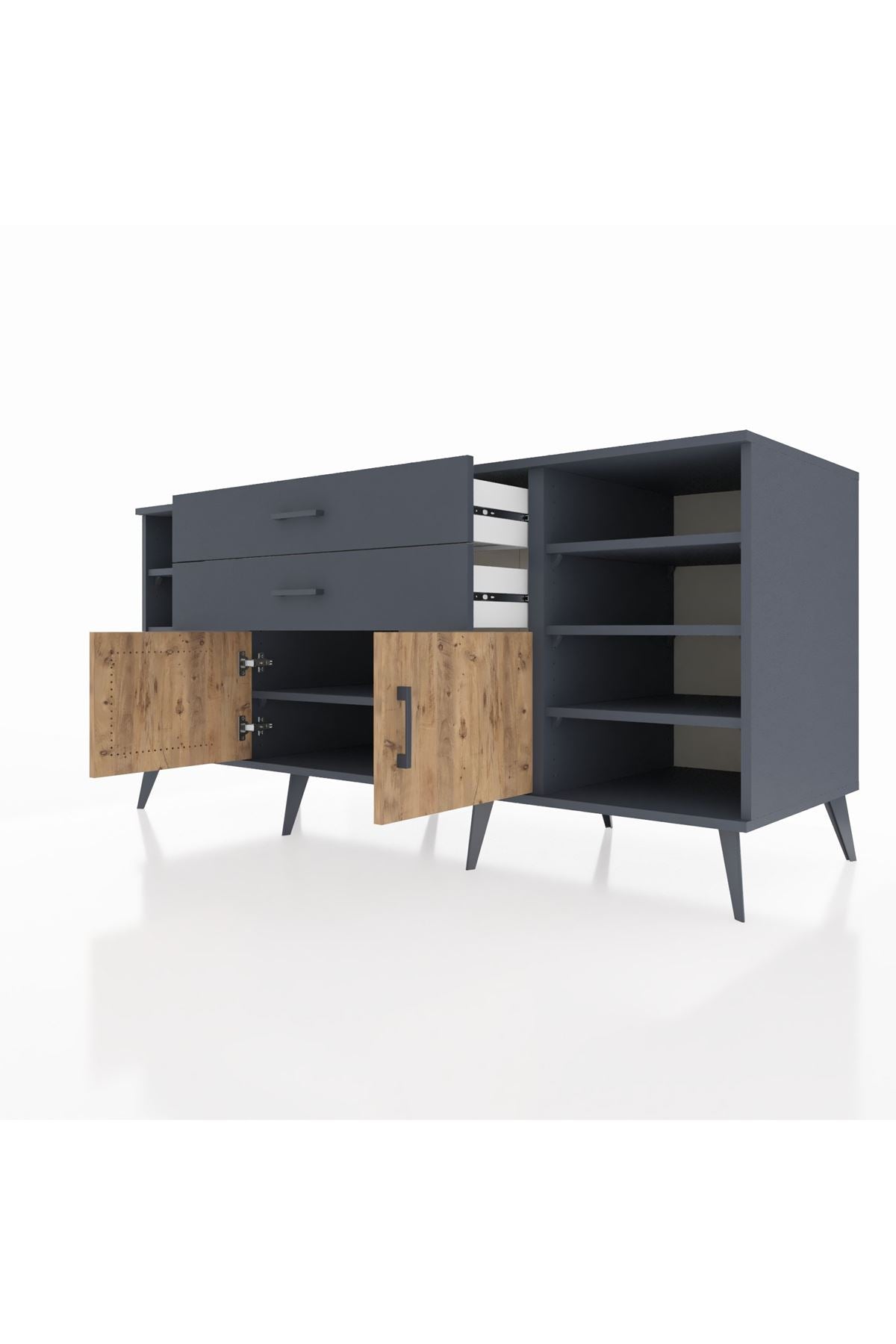 Kronos Konsol 7 Raflı 2 Çekmeceli 2 Kapaklı 176x59x83 - S610M044V11C