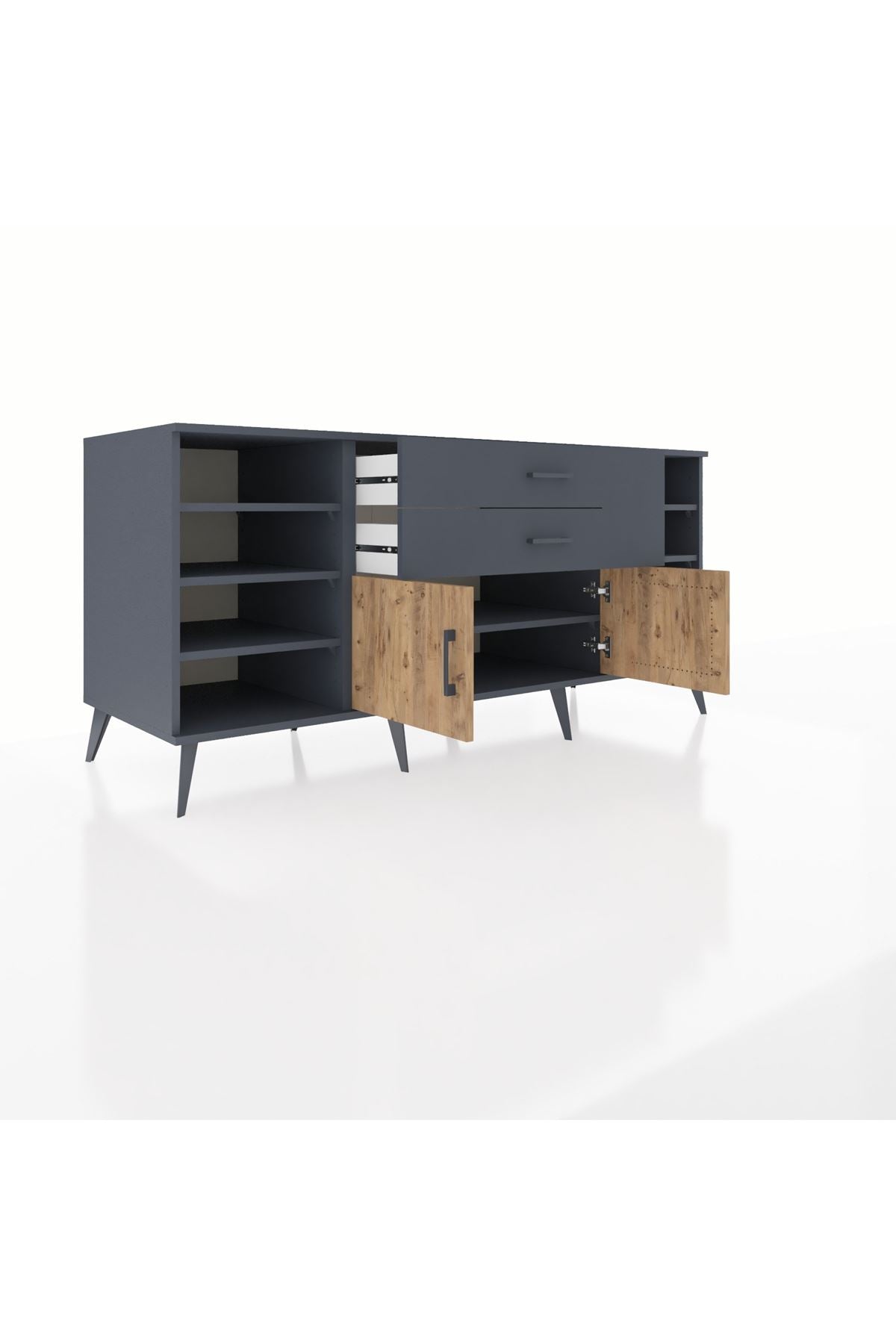Kronos Konsol 7 Raflı 2 Çekmeceli 2 Kapaklı 176x59x83 - S610M044V11C