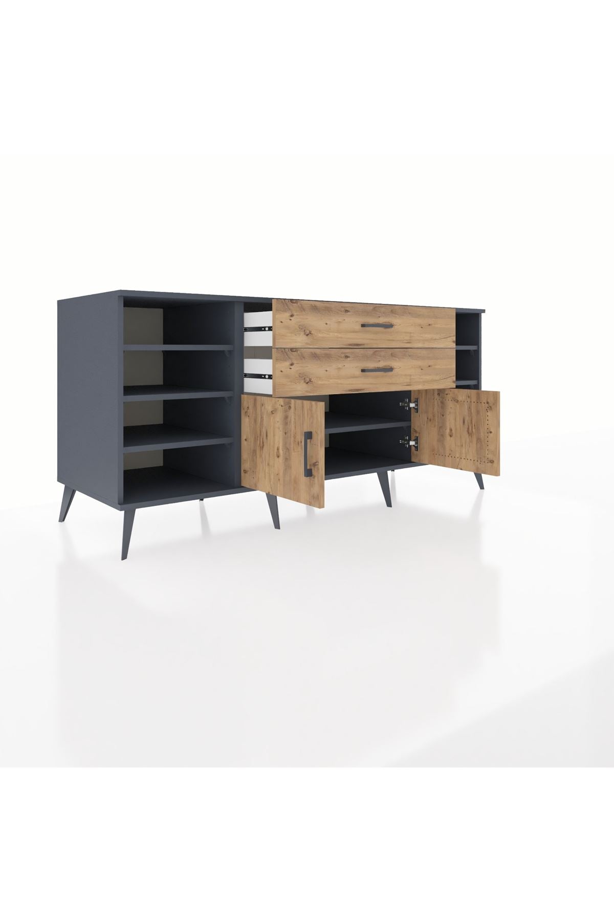 Kronos Konsol 7 Raflı 2 Çekmeceli 2 Kapaklı 176x59x83 - S610M044V12C