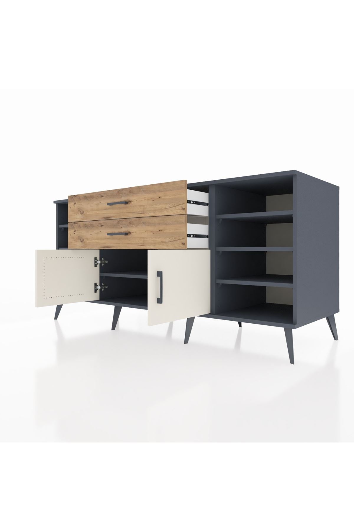 Kronos Konsol 7 Raflı 2 Çekmeceli 2 Kapaklı 176x59x83 - S610M044V15C