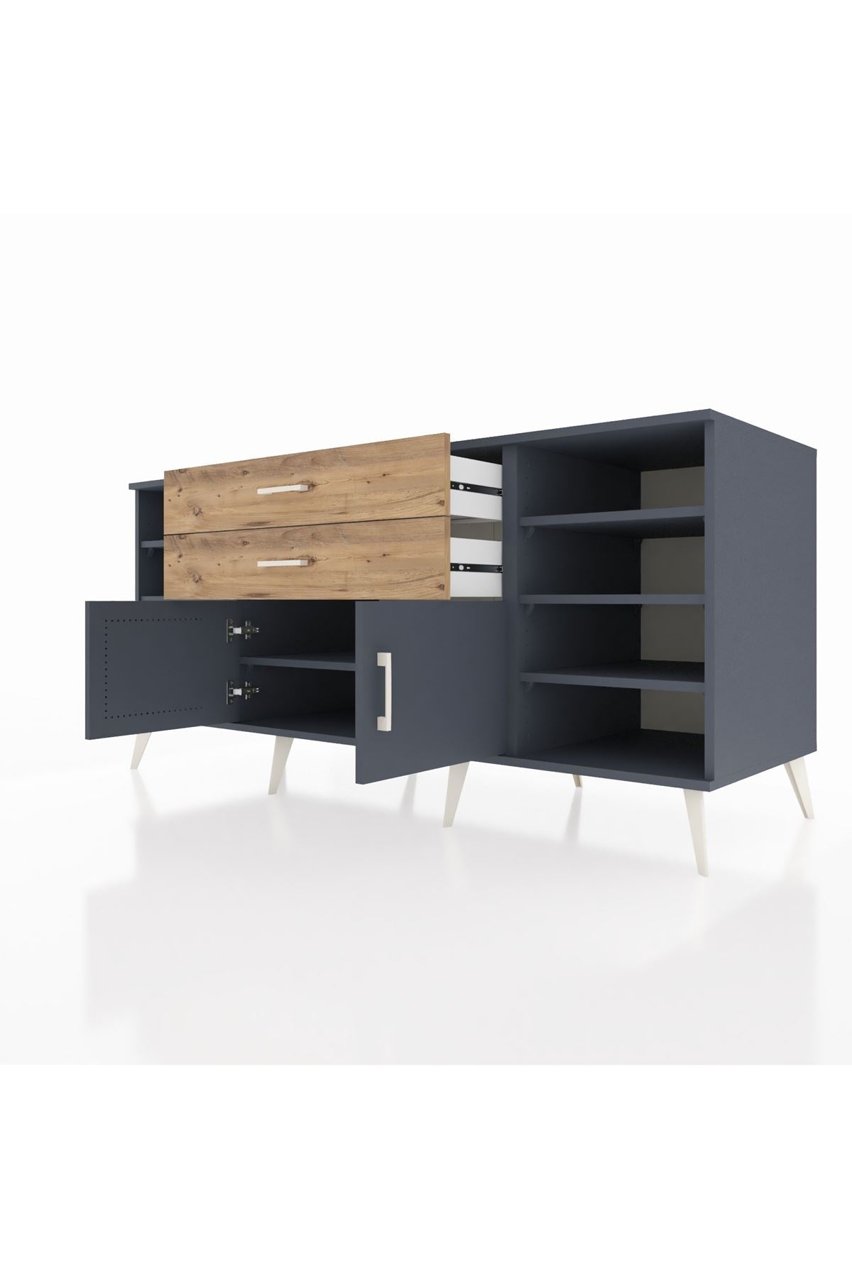 Kronos Konsol 7 Raflı 2 Çekmeceli 2 Kapaklı 176x59x83 - S610M044V18C