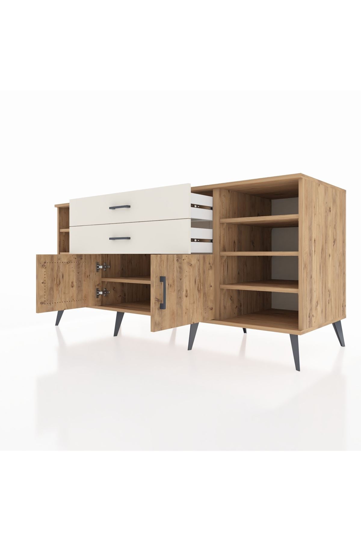 Kronos Konsol 7 Raflı 2 Çekmeceli 2 Kapaklı 176x59x83 - S610M044V19C
