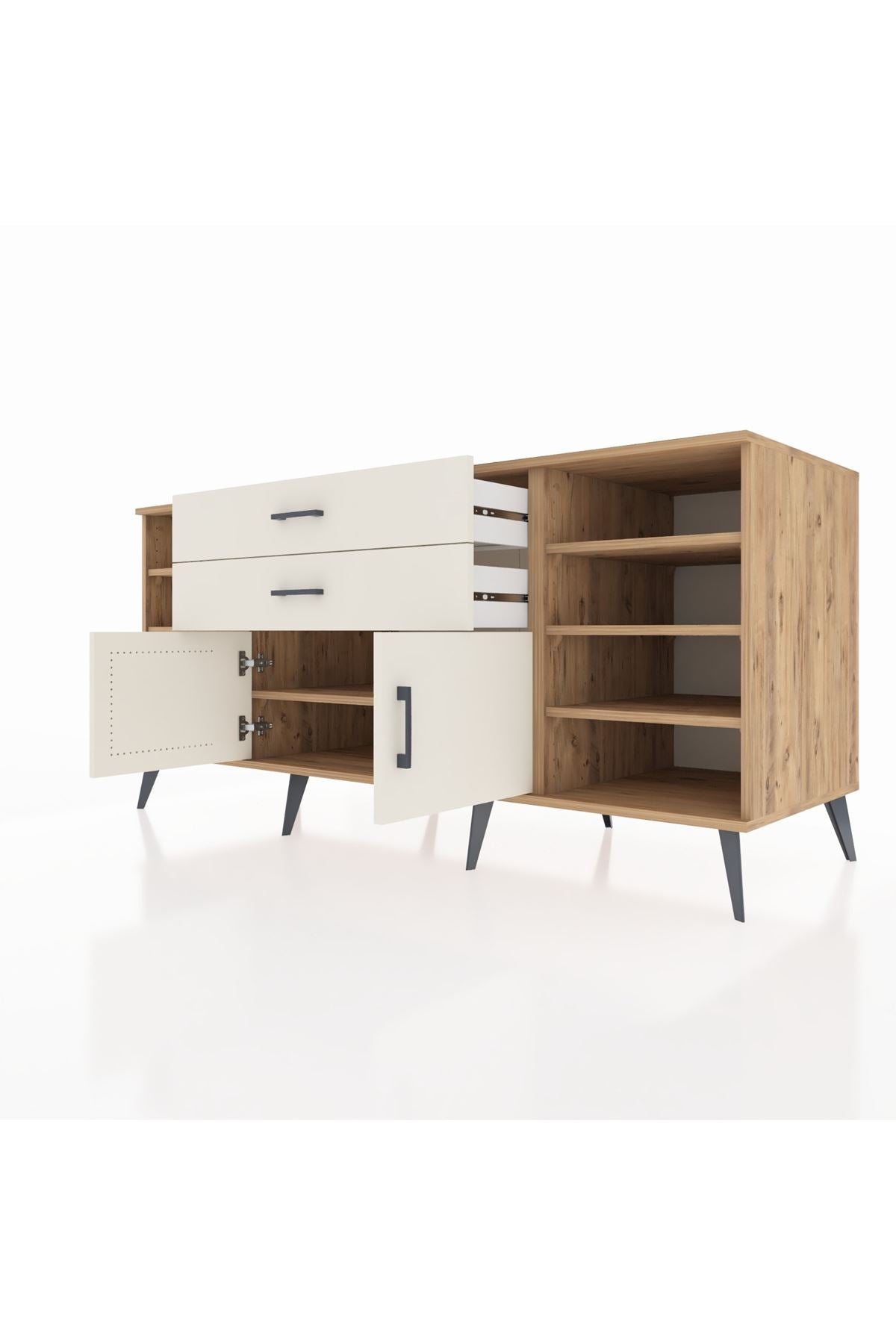 Kronos Konsol 7 Raflı 2 Çekmeceli 2 Kapaklı 176x59x83 - S610M044V22C