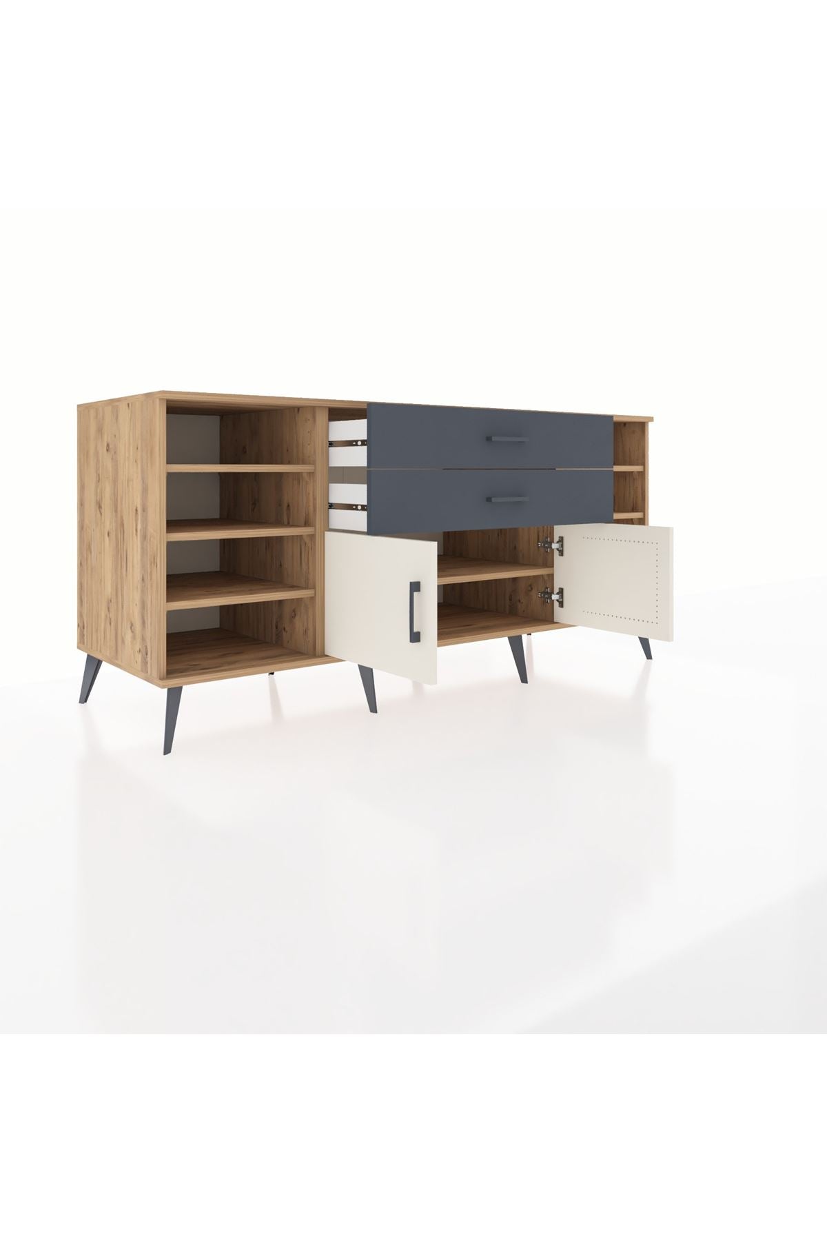 Kronos Konsol 7 Raflı 2 Çekmeceli 2 Kapaklı 176x59x83 - S610M044V23C