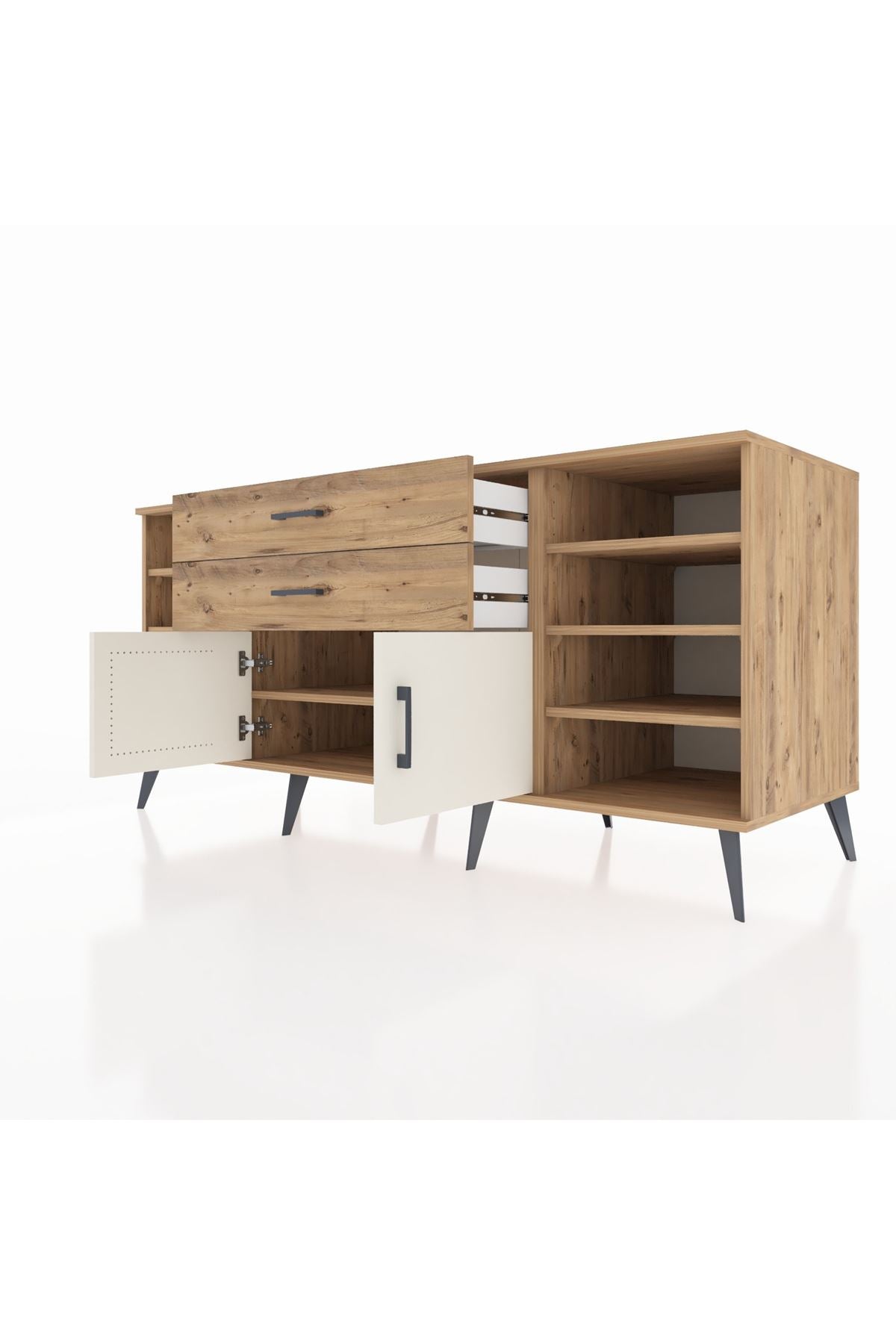 Kronos Konsol 7 Raflı 2 Çekmeceli 2 Kapaklı 176x59x83 - S610M044V24C