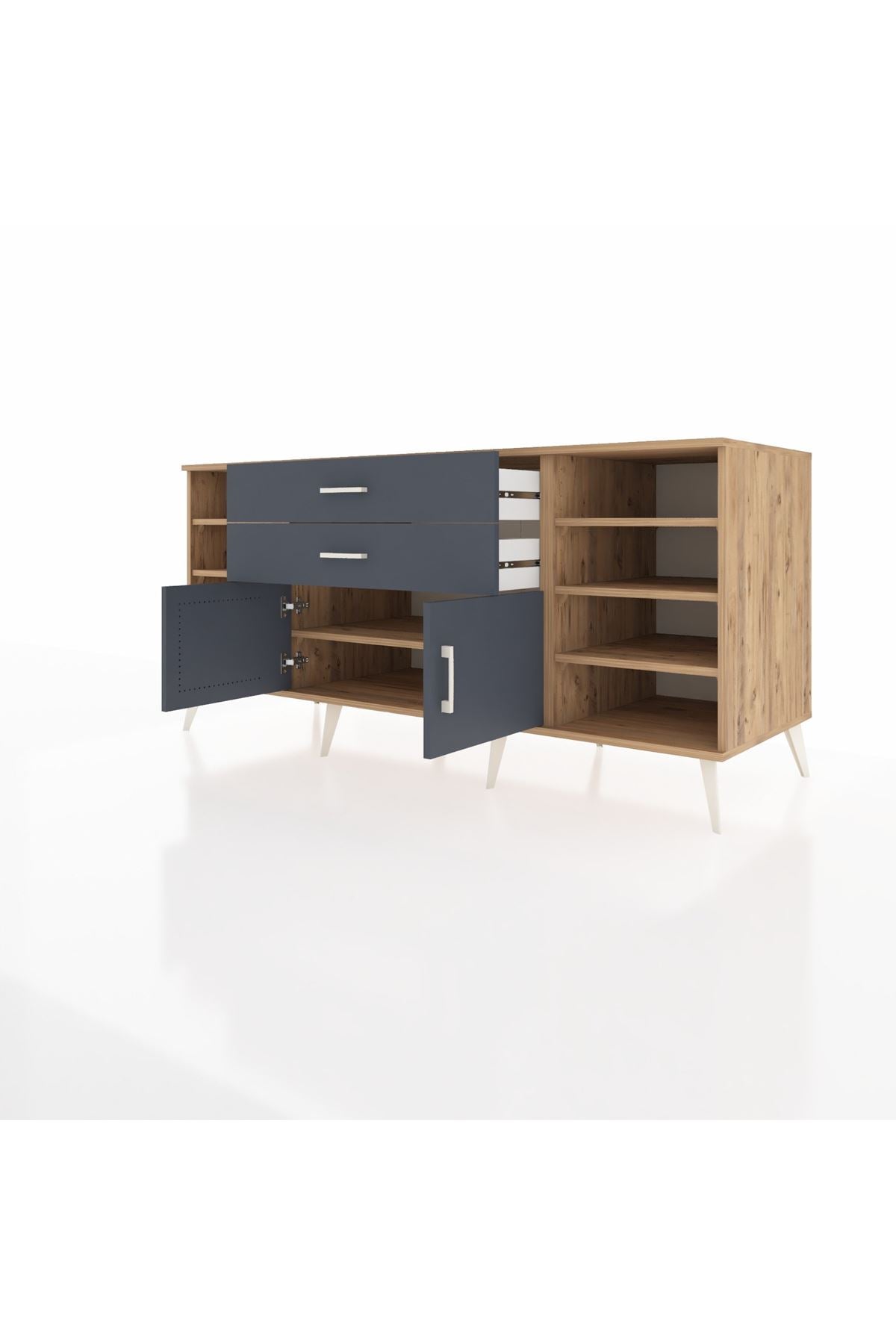 Kronos Konsol 7 Raflı 2 Çekmeceli 2 Kapaklı 176x59x83 - S610M044V26C