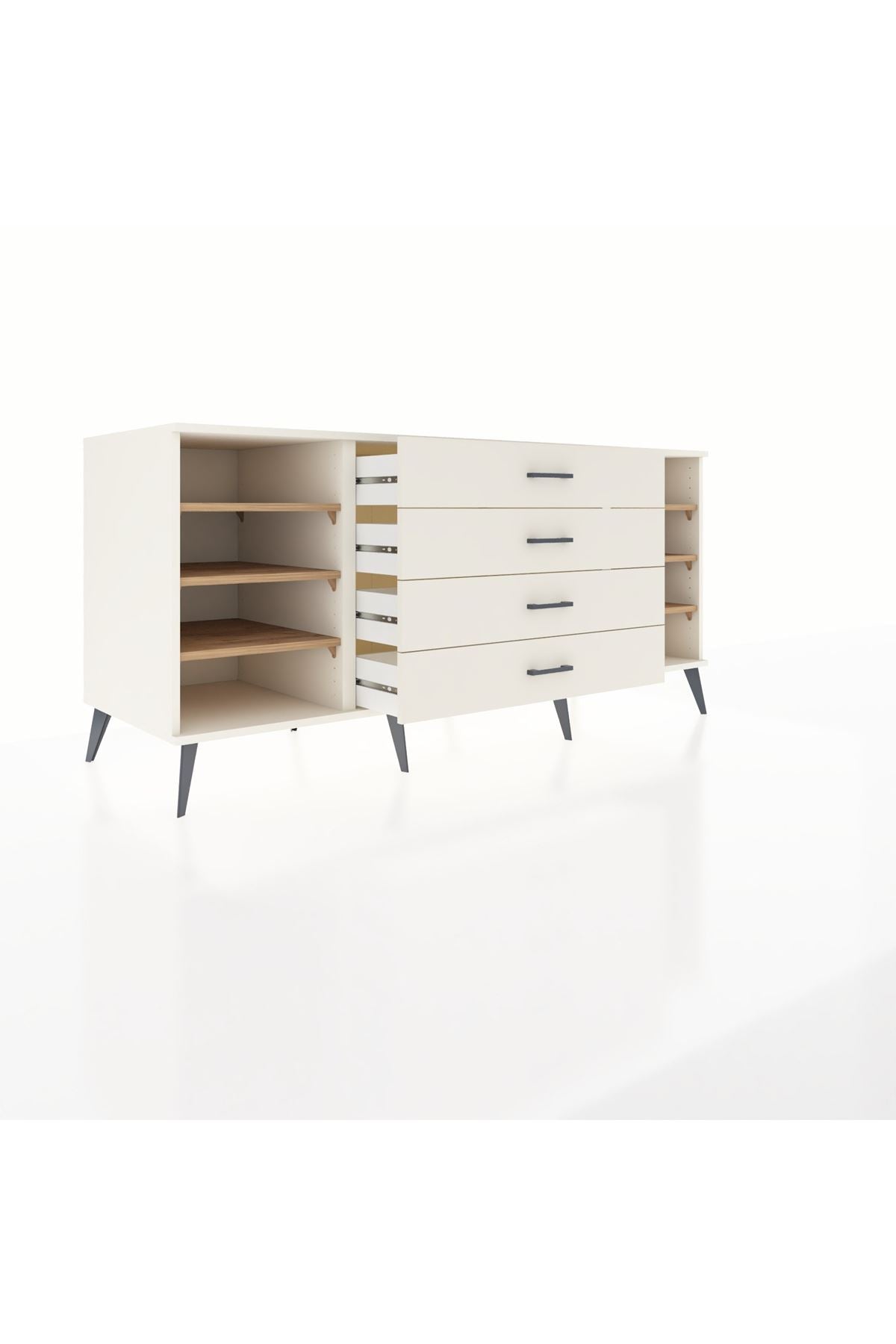 Kronos Konsol 6 Raflı 4 Çekmeceli 176x59x83 - S610M045V01C