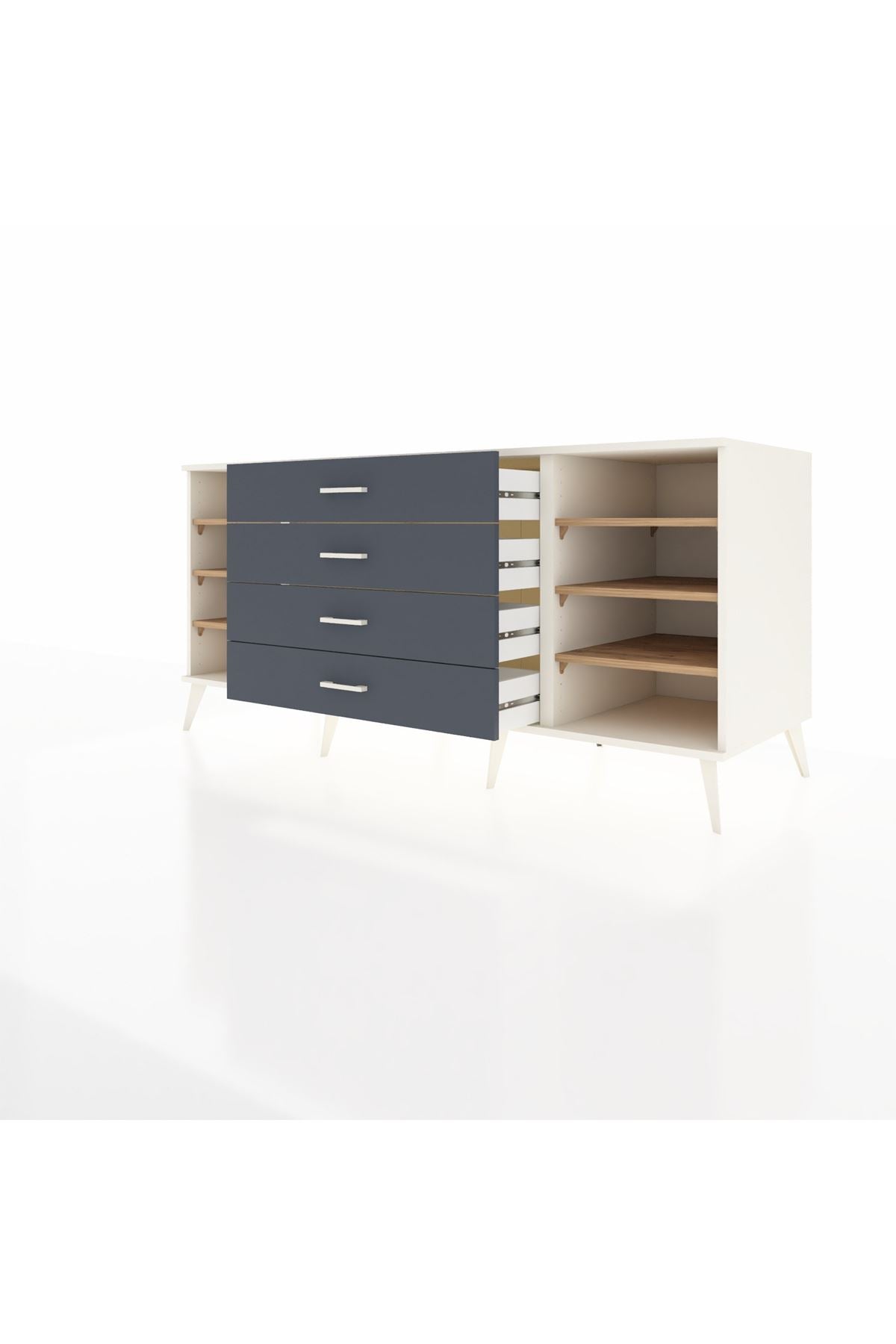 Kronos Konsol 6 Raflı 4 Çekmeceli 176x59x83 - S610M045V02C