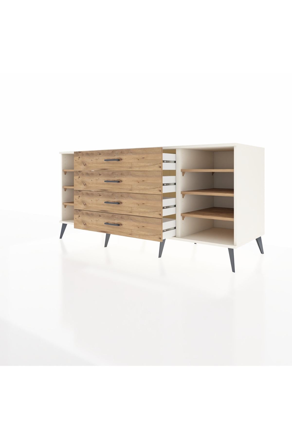 Kronos Konsol 6 Raflı 4 Çekmeceli 176x59x83 - S610M045V03C