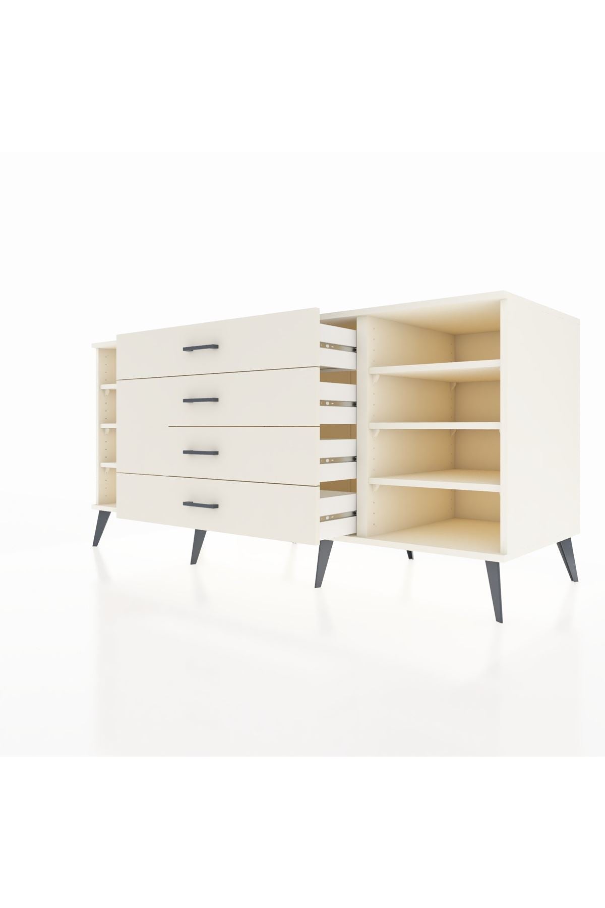 Kronos Konsol 6 Raflı 4 Çekmeceli 176x59x83 - S610M045V04C