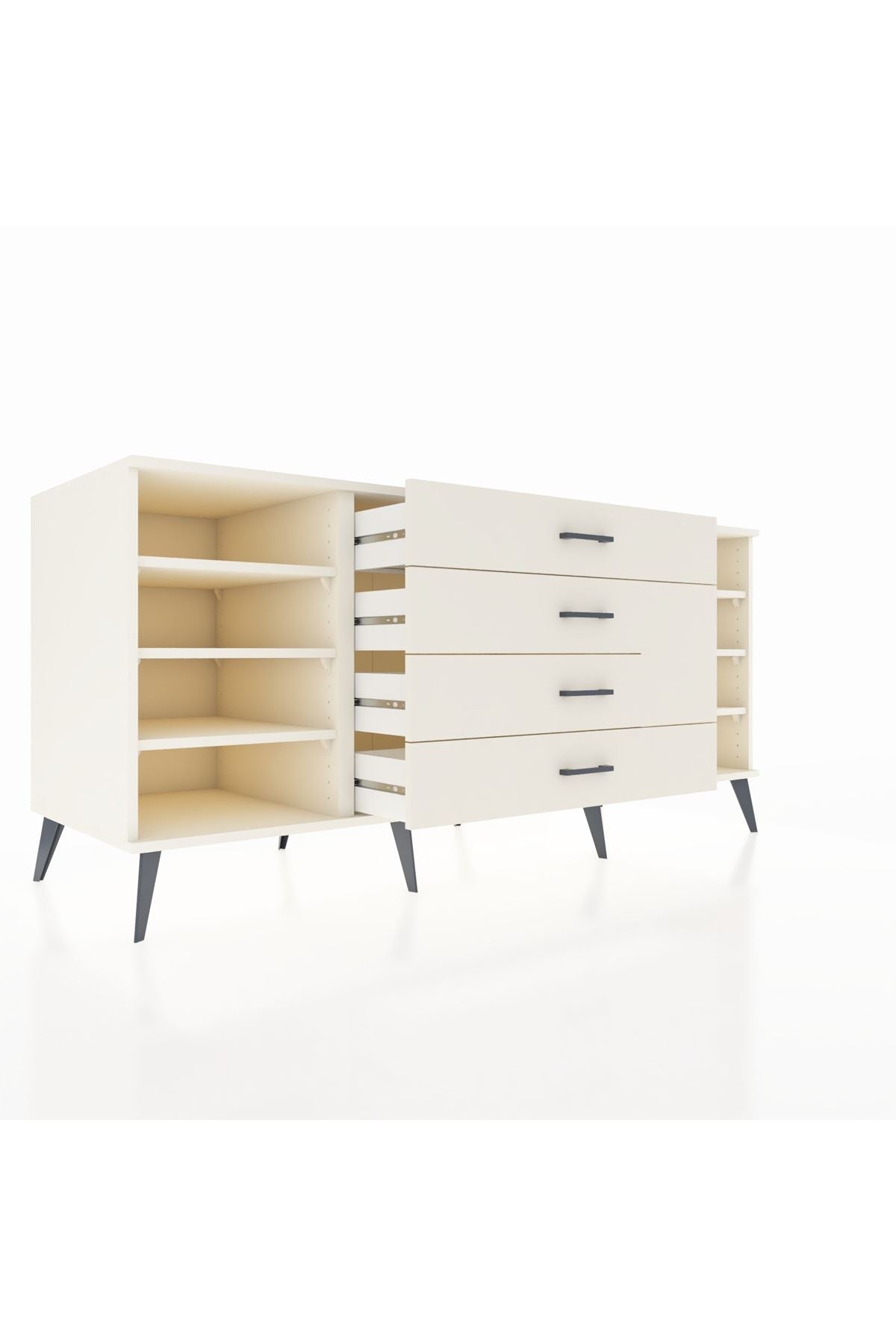 Kronos Konsol 6 Raflı 4 Çekmeceli 176x59x83 - S610M045V04C