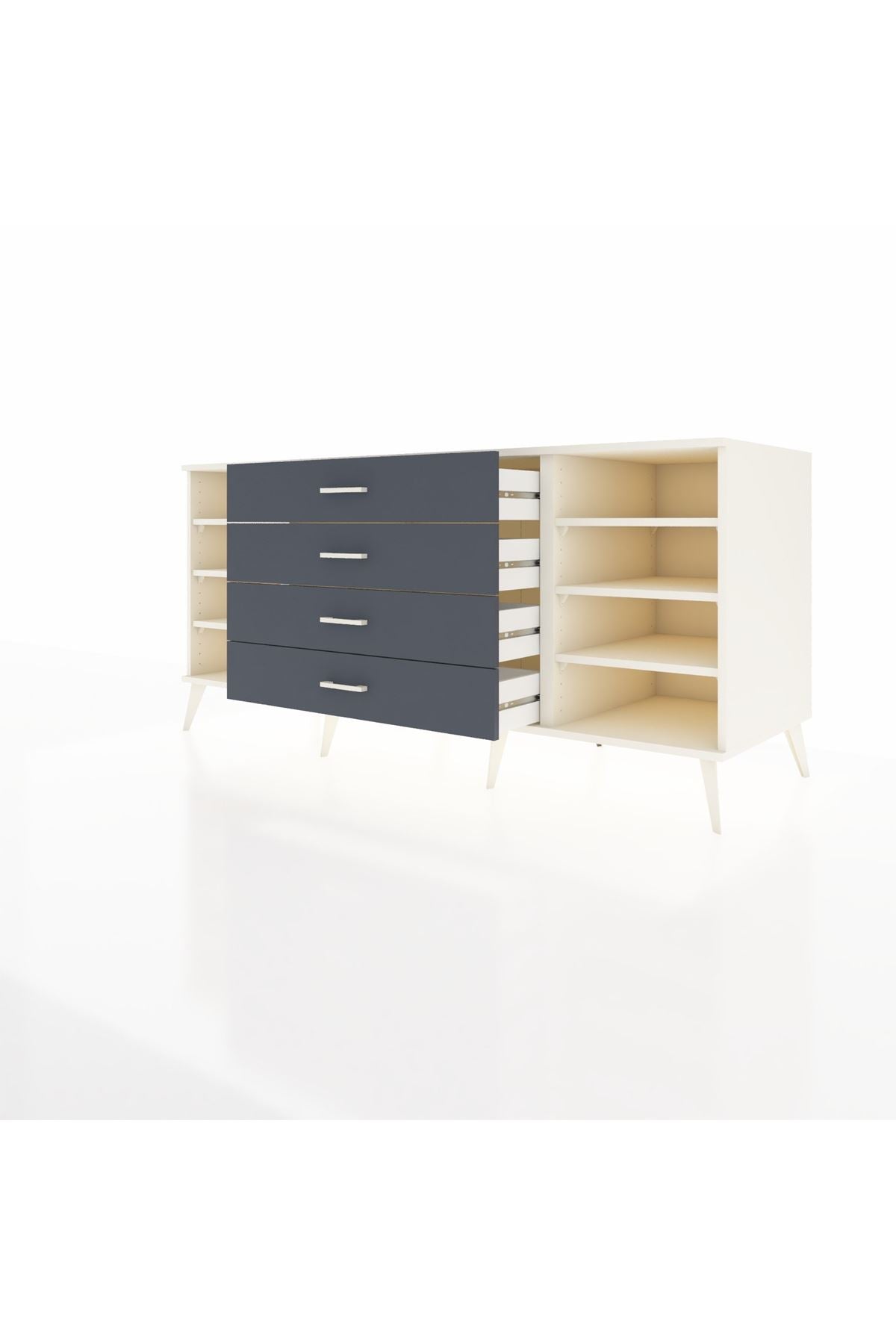 Kronos Konsol 6 Raflı 4 Çekmeceli 176x59x83 - S610M045V05C