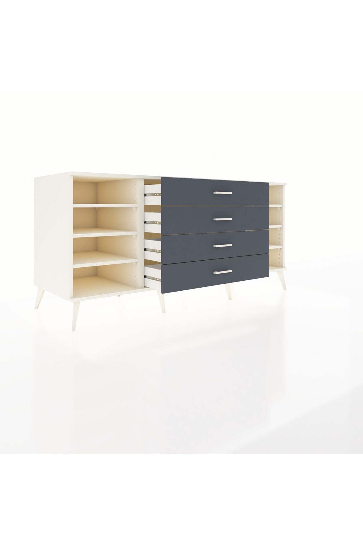 Kronos Konsol 6 Raflı 4 Çekmeceli 176x59x83 - S610M045V05C