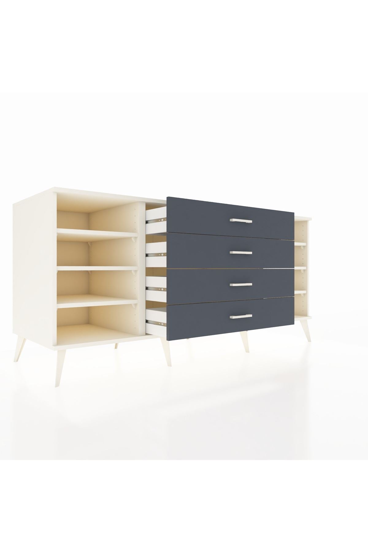 Kronos Konsol 6 Raflı 4 Çekmeceli 176x59x83 - S610M045V05C