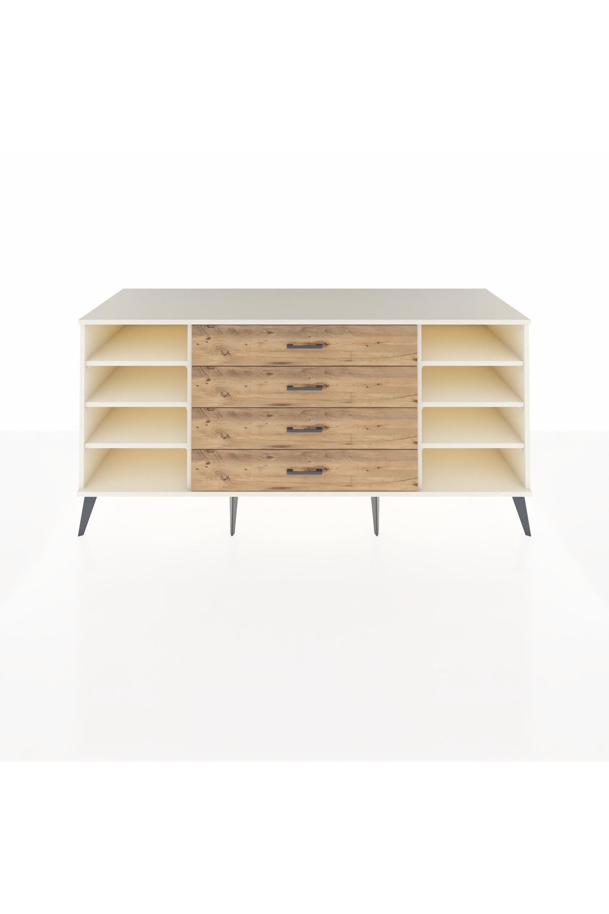 Kronos Konsol 6 Raflı 4 Çekmeceli 176x59x83 - S610M045V06C