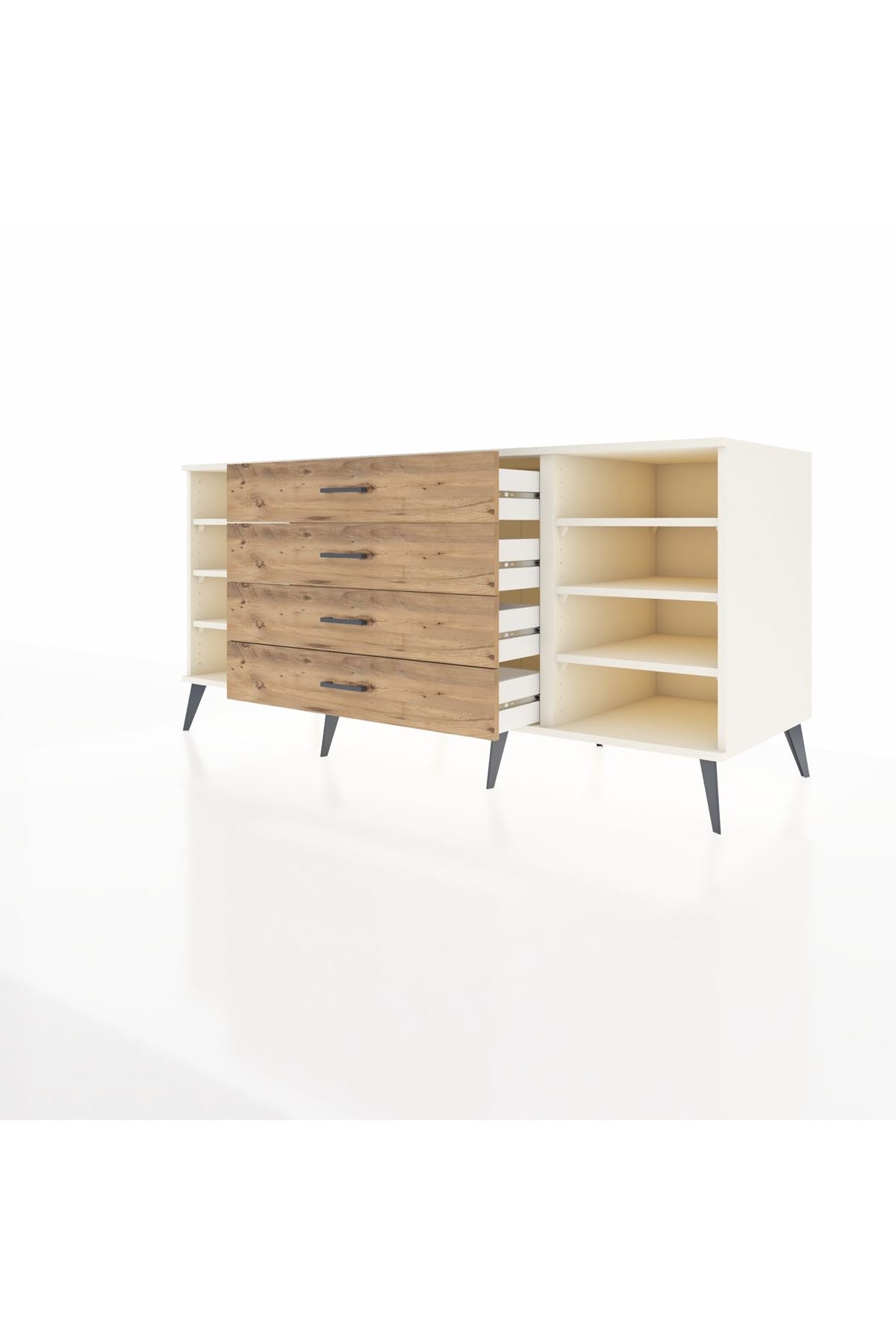 Kronos Konsol 6 Raflı 4 Çekmeceli 176x59x83 - S610M045V06C
