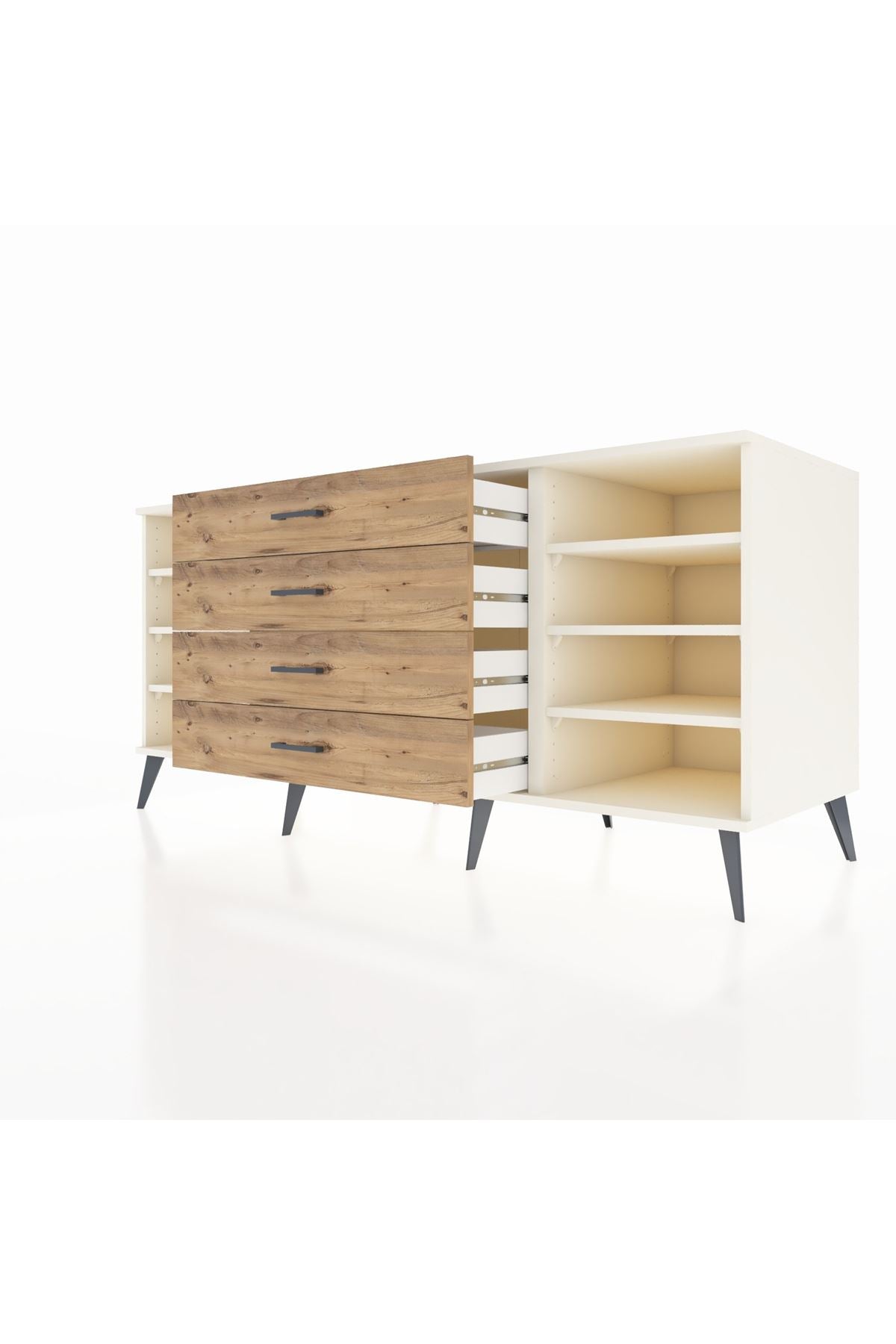 Kronos Konsol 6 Raflı 4 Çekmeceli 176x59x83 - S610M045V06C