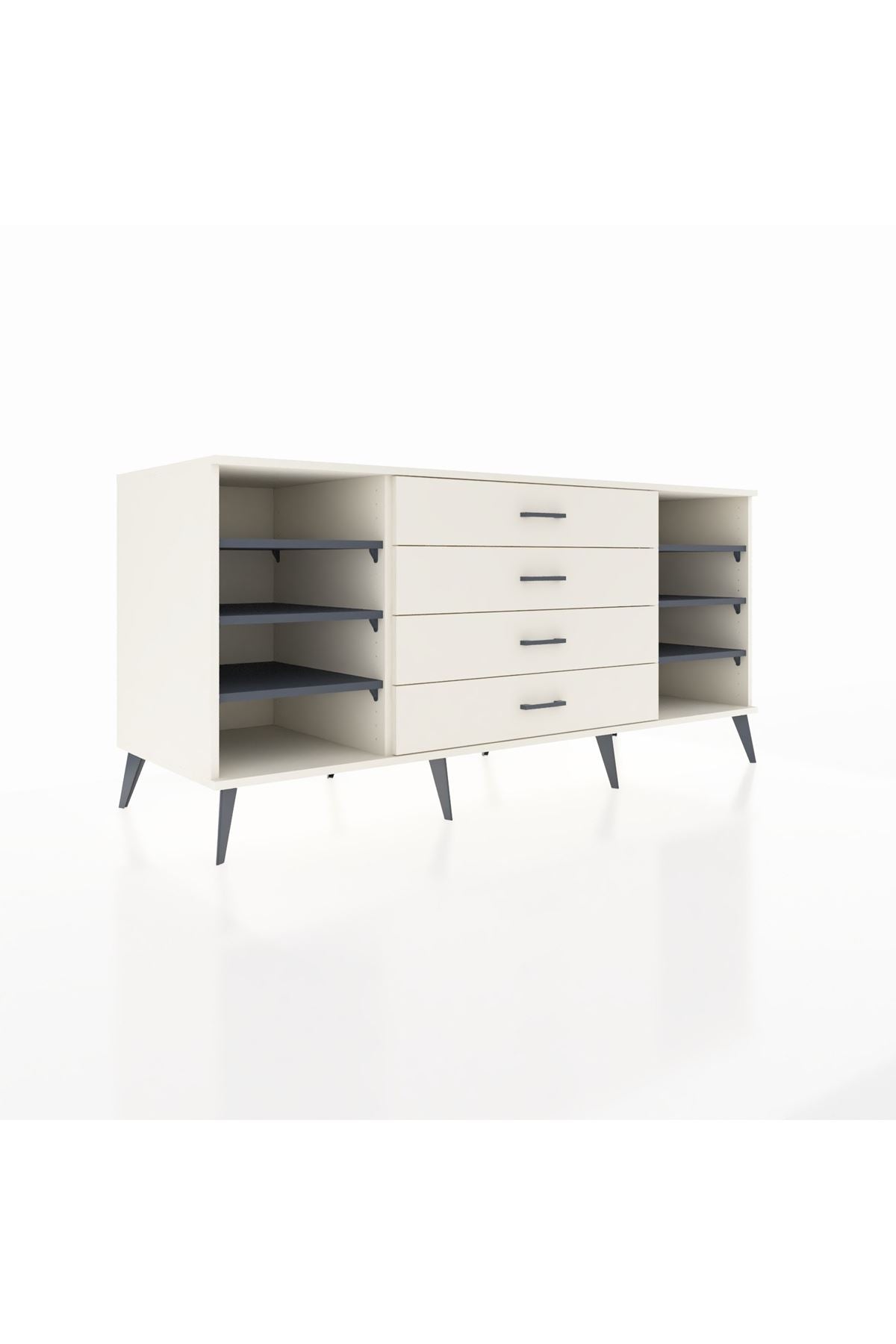 Kronos Konsol 6 Raflı 4 Çekmeceli 176x59x83 - S610M045V07C