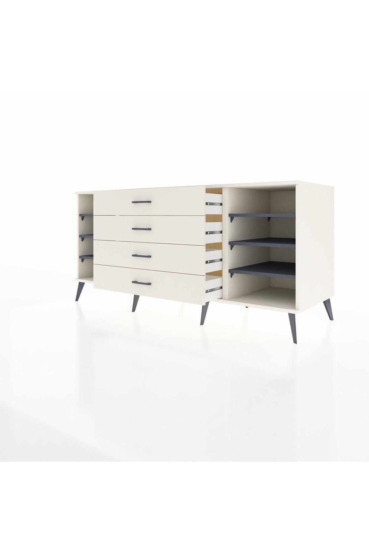 Kronos Konsol 6 Raflı 4 Çekmeceli 176x59x83 - S610M045V07C