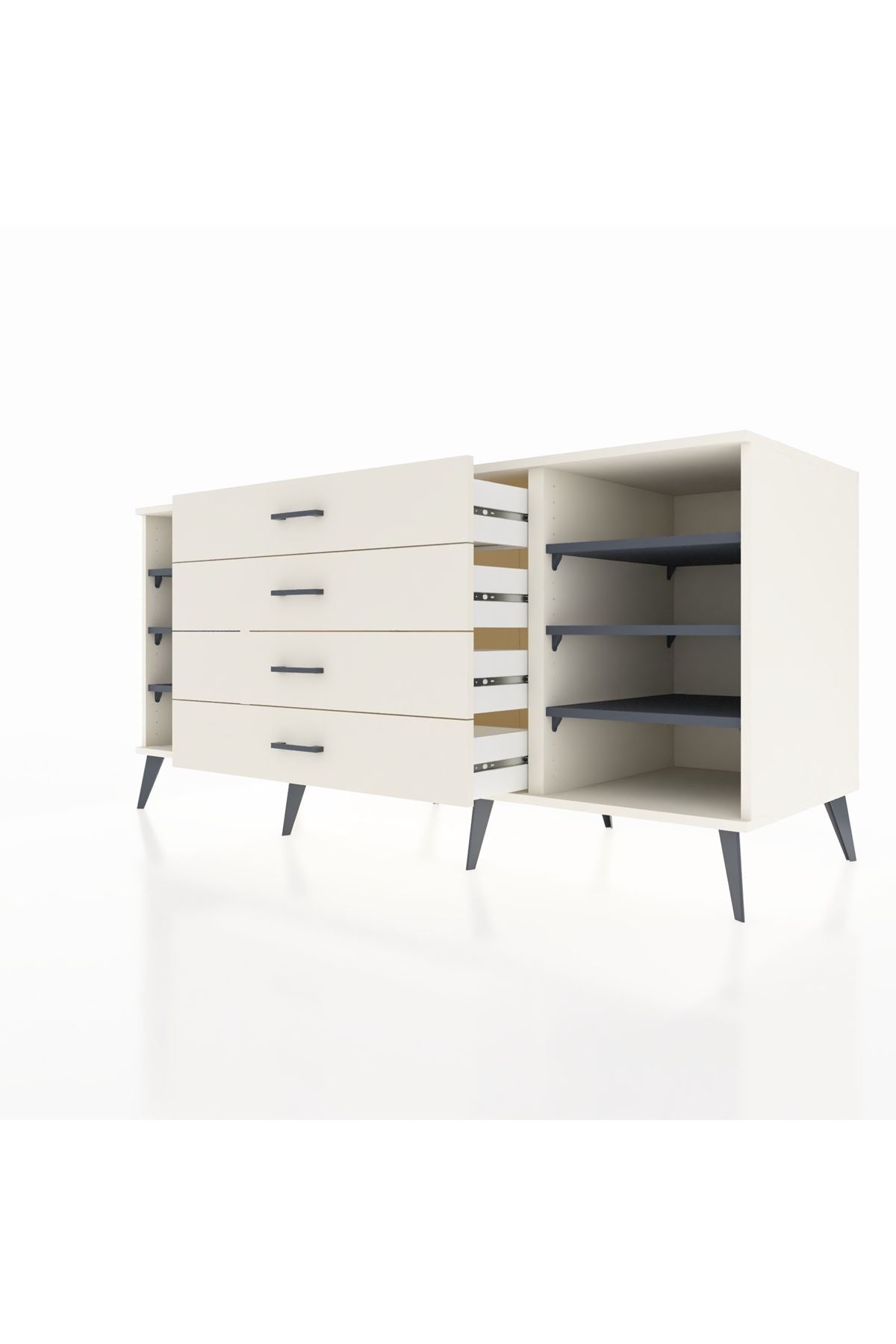 Kronos Konsol 6 Raflı 4 Çekmeceli 176x59x83 - S610M045V07C