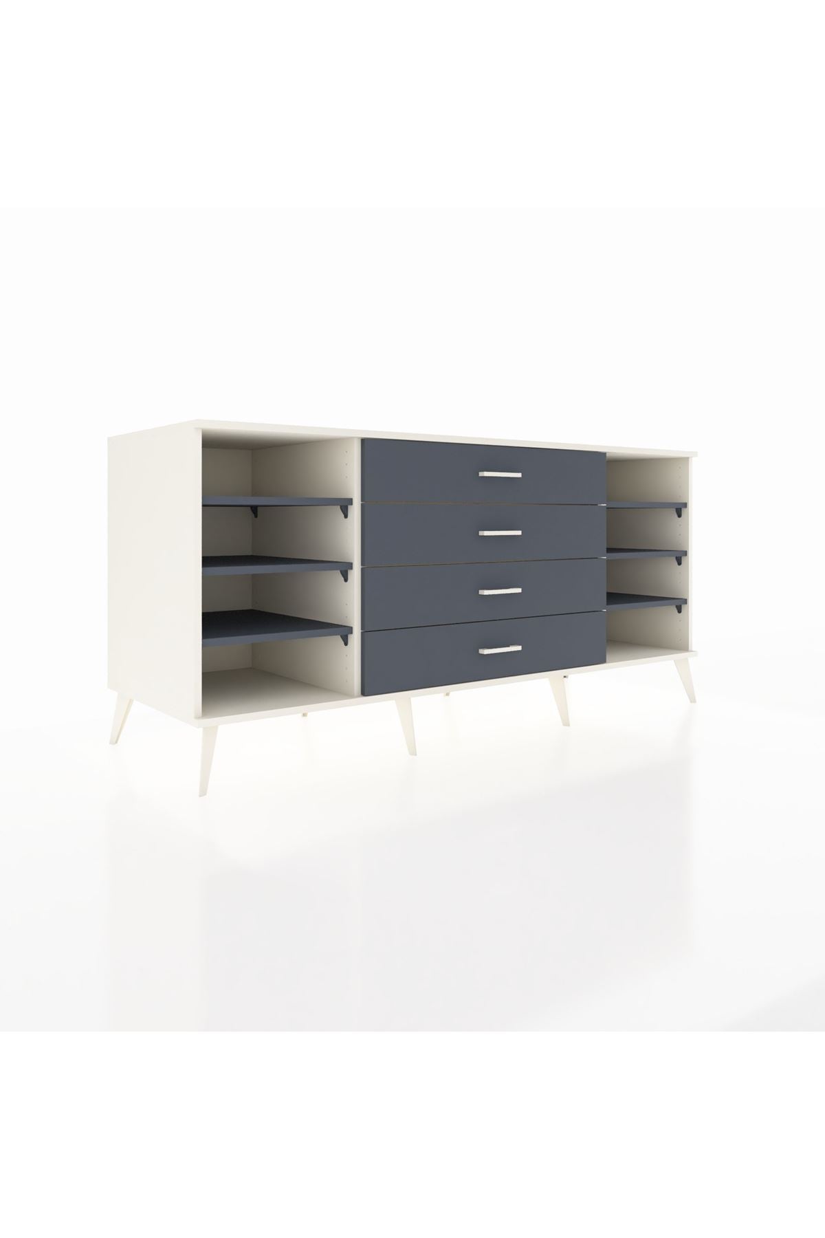 Kronos Konsol 6 Raflı 4 Çekmeceli 176x59x83 - S610M045V08C