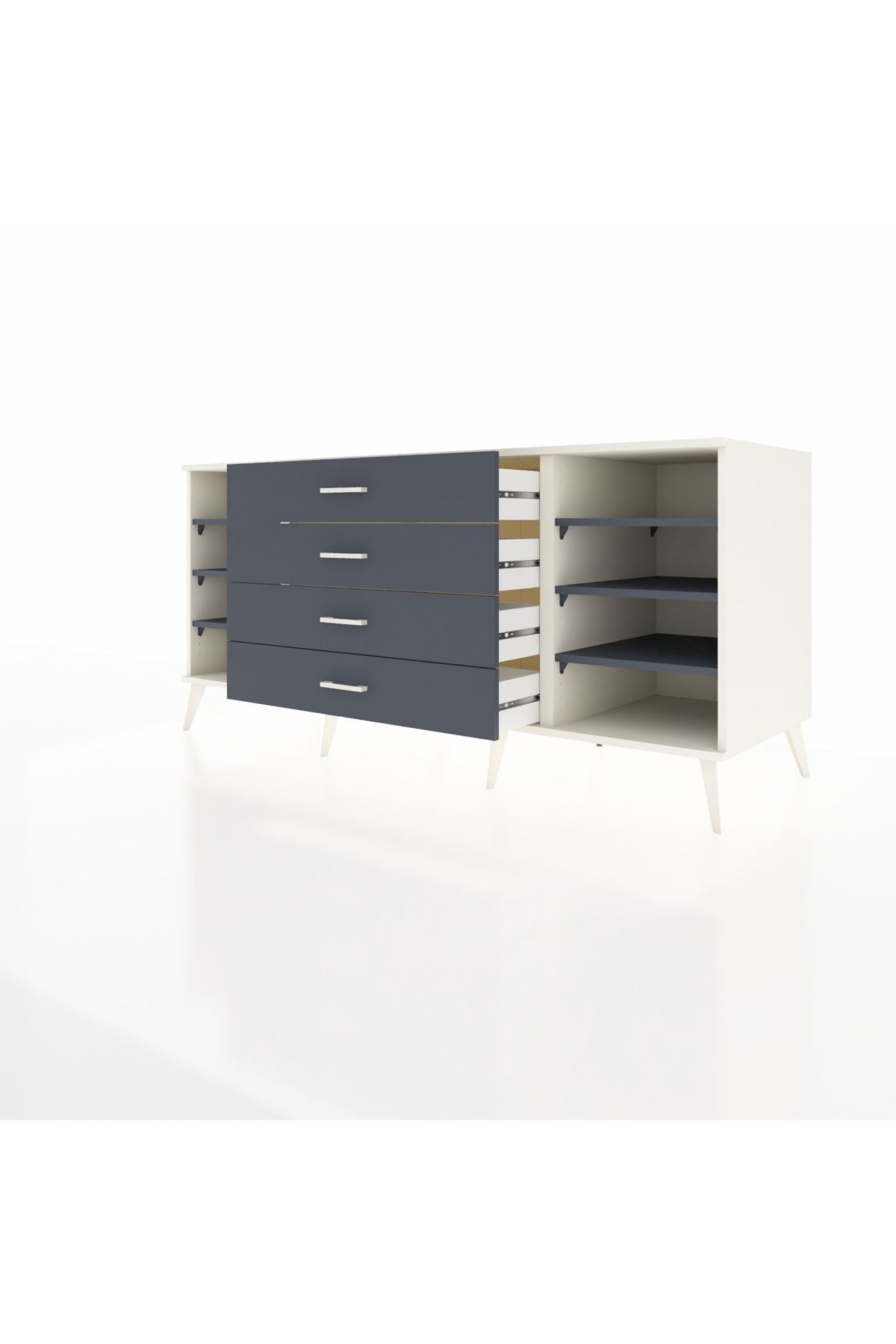 Kronos Konsol 6 Raflı 4 Çekmeceli 176x59x83 - S610M045V08C