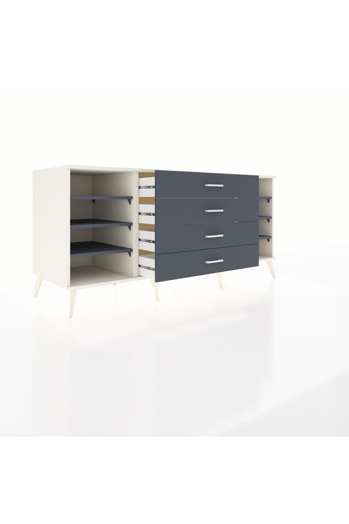 Kronos Konsol 6 Raflı 4 Çekmeceli 176x59x83 - S610M045V08C