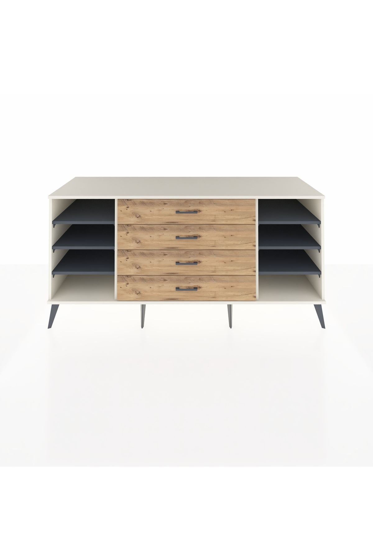 Kronos Konsol 6 Raflı 4 Çekmeceli 176x59x83 - S610M045V09C