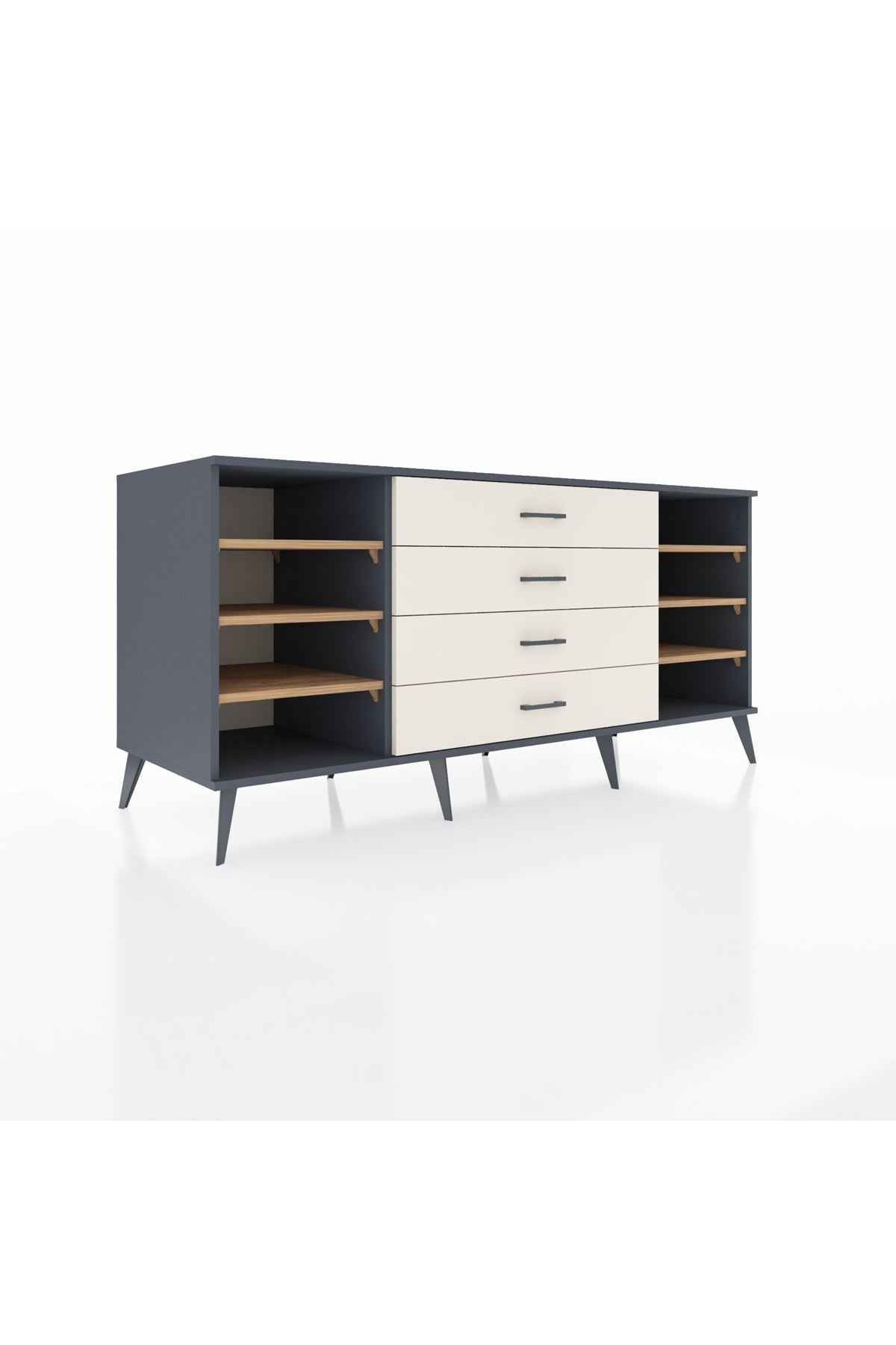 Kronos Konsol 6 Raflı 4 Çekmeceli 176x59x83 - S610M045V10C