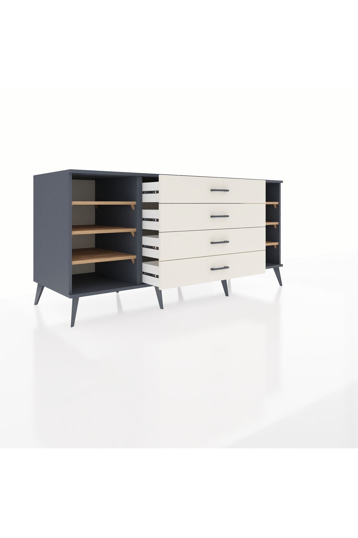 Kronos Konsol 6 Raflı 4 Çekmeceli 176x59x83 - S610M045V10C