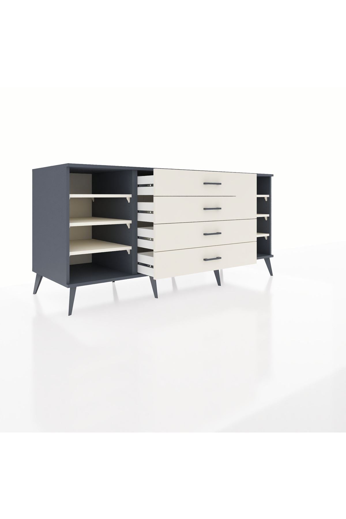 Kronos Konsol 6 Raflı 4 Çekmeceli 176x59x83 - S610M045V13C