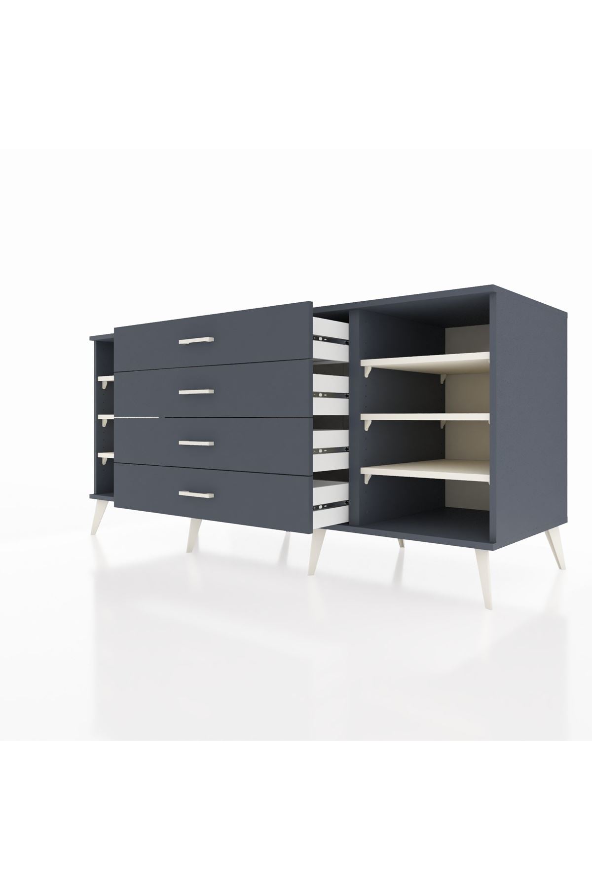 Kronos Konsol 6 Raflı 4 Çekmeceli 176x59x83 - S610M045V14C