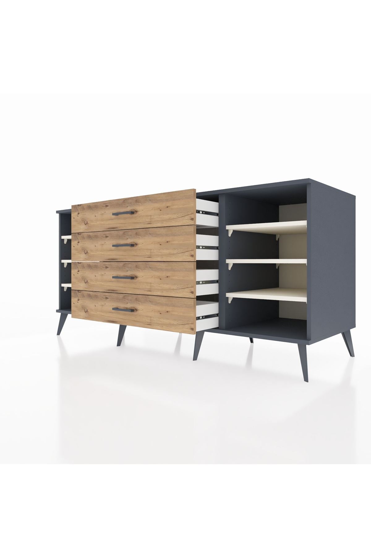 Kronos Konsol 6 Raflı 4 Çekmeceli 176x59x83 - S610M045V15C