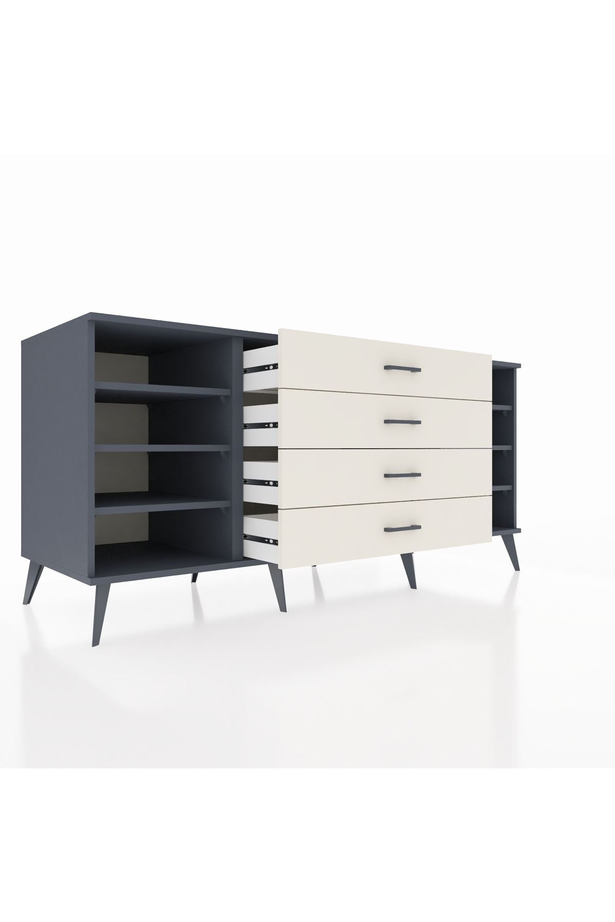 Kronos Konsol 6 Raflı 4 Çekmeceli 176x59x83 - S610M045V16C
