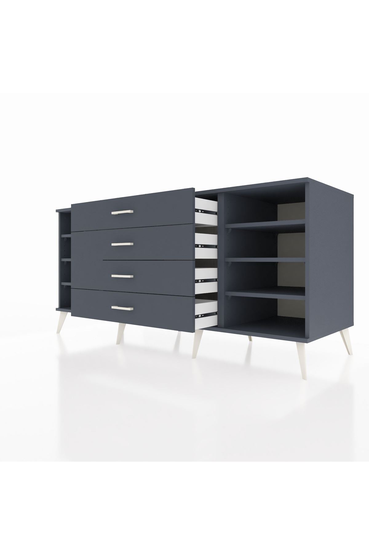 Kronos Konsol 6 Raflı 4 Çekmeceli 176x59x83 - S610M045V17C