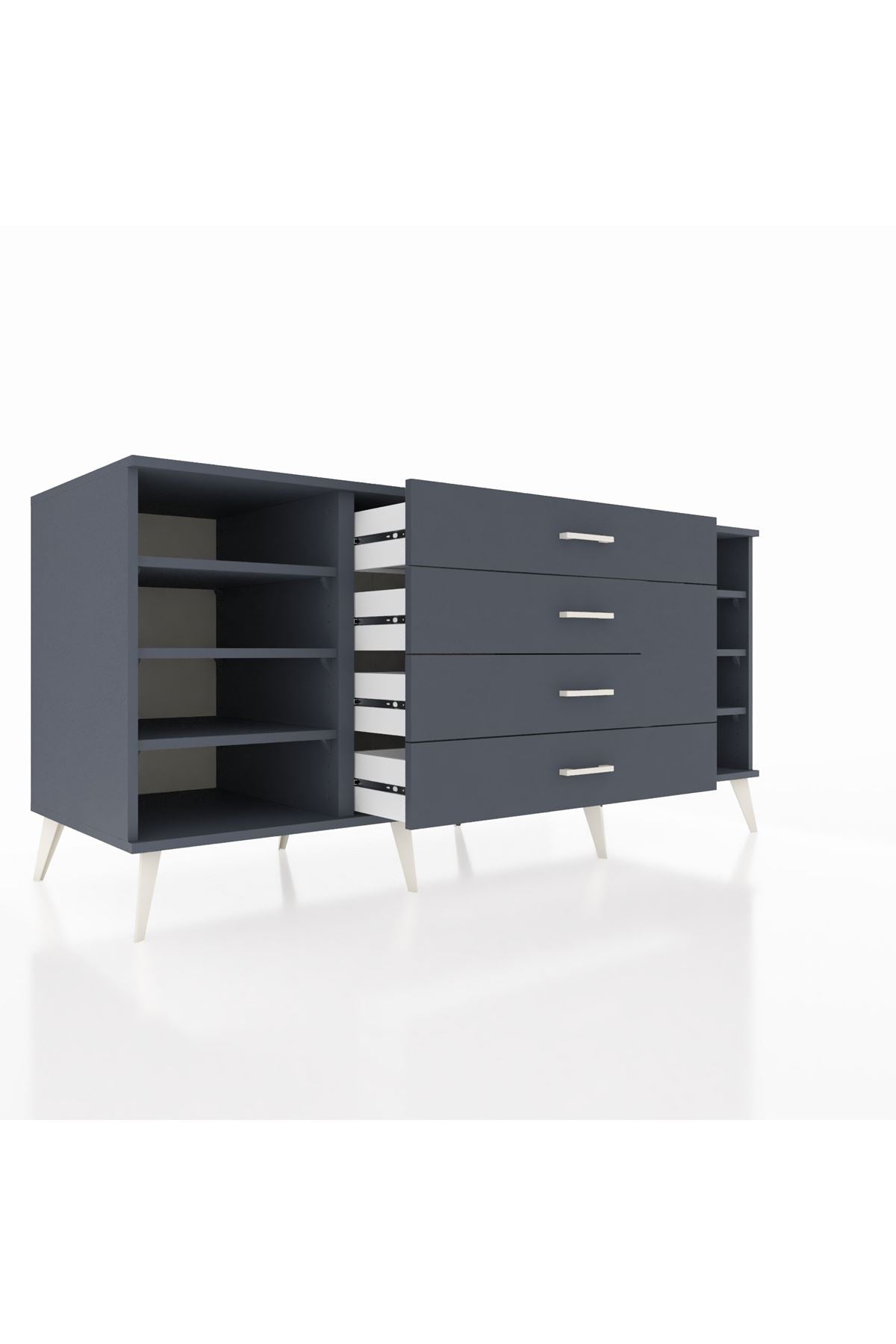 Kronos Konsol 6 Raflı 4 Çekmeceli 176x59x83 - S610M045V17C