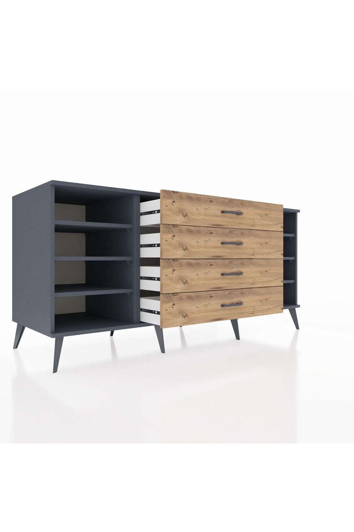 Kronos Konsol 6 Raflı 4 Çekmeceli 176x59x83 - S610M045V18C