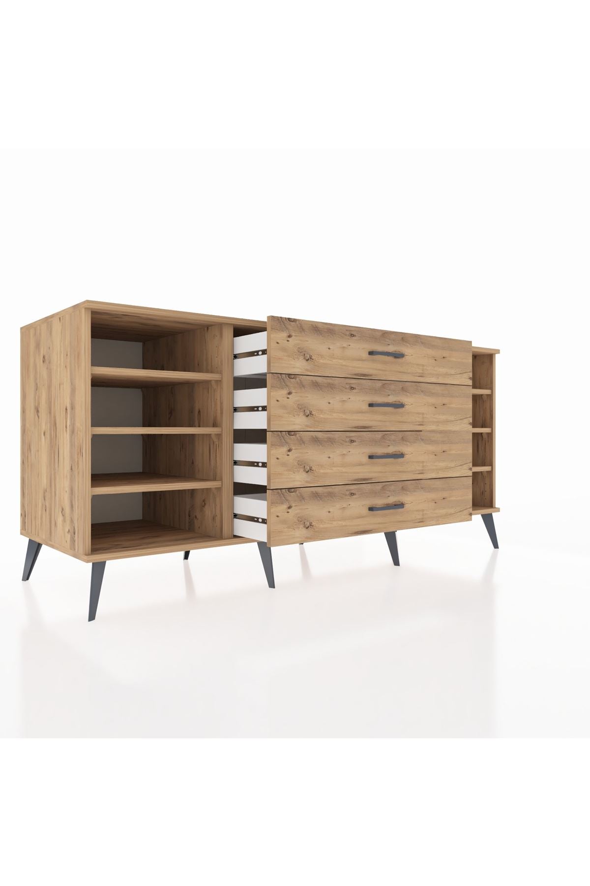 Kronos Konsol 6 Raflı 4 Çekmeceli 176x59x83 - S610M045V21C