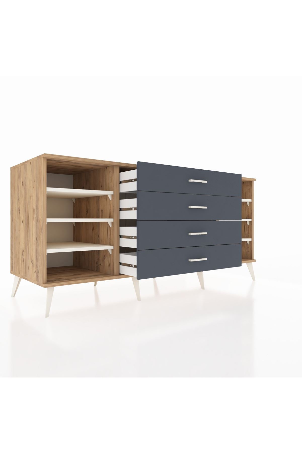 Kronos Konsol 6 Raflı 4 Çekmeceli 176x59x83 - S610M045V23C